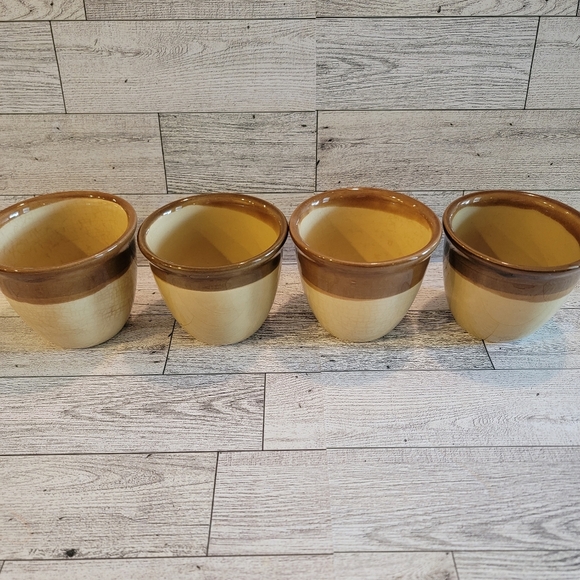 T.G. Green Ltd. England Vintage‎ Tan Custard Cups Set of 4 Hand Pottery - Picture 1 of 4